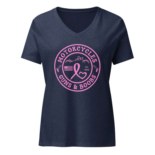 Motorcycles Guns And Boobs T Shirt Womens V Neck - MGW Clothing