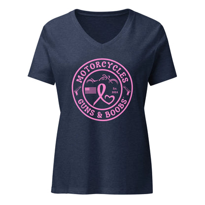 Motorcycles Guns & Boobs T-shirt - Women’s v-neck - ShopMGW Clothing