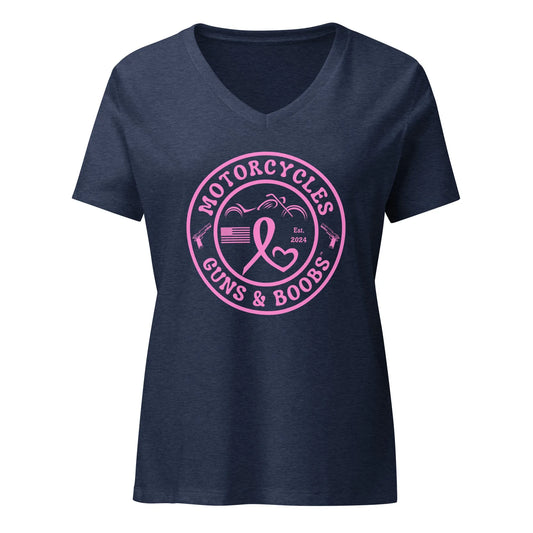 Motorcycles Guns & Boobs T-shirt - Women’s v-neck - ShopMGW Clothing