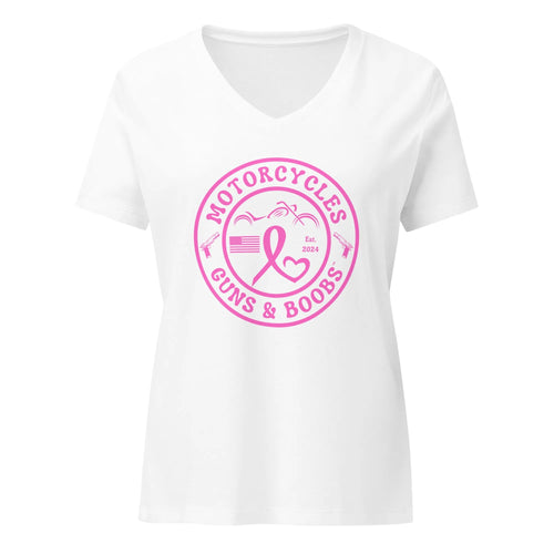 Motorcycles Guns And Boobs T Shirt Womens V Neck - MGW Clothing
